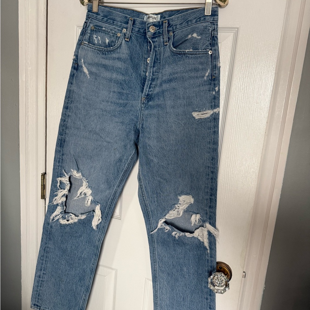 Agolde Distressed Blue Jeans